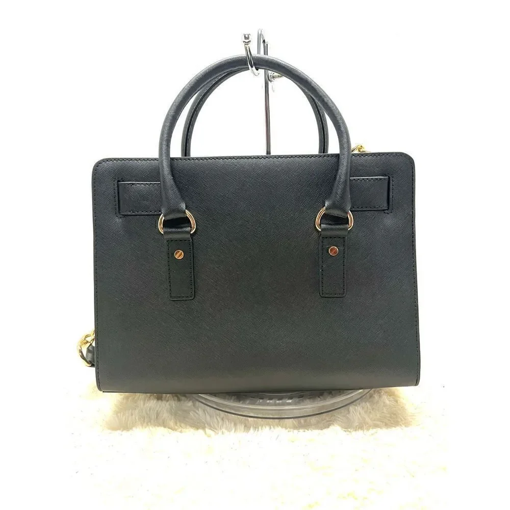 🔥🎁NWT! Michael Kors HAMILTON East West Satchel Handbag Black Msrp:298.00
